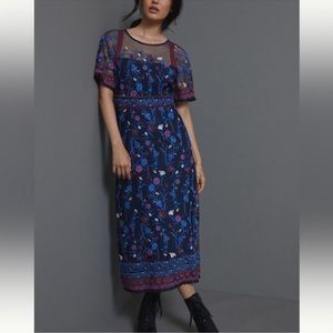 Anthropologie Mehreen Embroidered Maxi Dress